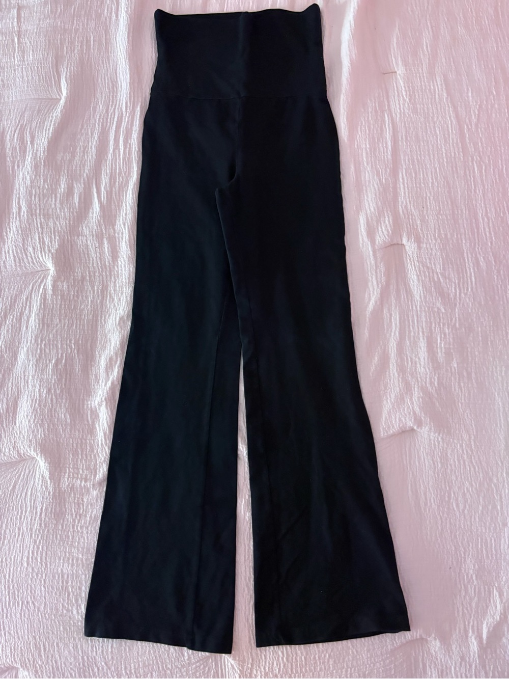 H&M High-Waist Black Fold Over Flare Yoga Pants - Women
